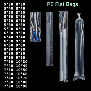 Clear Plain Polyethylene PE Long Plastic Top Open Poly Flat Bags for Light Tube Fishing Rod Water Pipe Ruler Storage Packaging Home Dustproof Pouches - Qingdao Tongda Home Products Co.,Ltd - China