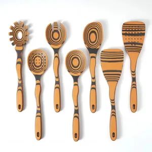 2025 Trending Kitchen Products Fiber Wood Kitchen Utensils Set 7PCS Antibacterial Pinewood Utensils Cooking Spoon New Design - Feiya Group Co., Limited - China