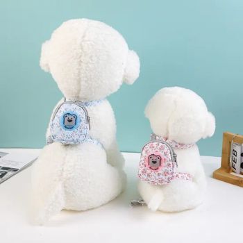 Bear Pattern Floral Pocket Saddle Bags Training Noctilucence Lead Leash Dog Backpack - Skylark Network Co., Ltd. - China