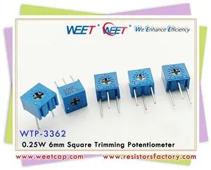 Weet Wtp 3362 0.25W 6mm Square Trimming Potentiometer - Wee Technology Company Limited - China
