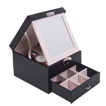 Storage Boxes Earring Necklace Bracelet Storage with Drawer Jewelry Boxes with Mirror - Ningbo General Union Co., Ltd. - China