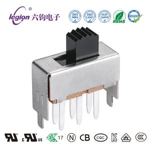 Hooya Slide Switch Ss22f12 2p2t 6 Pins Position Mini Switch Knob=5/7 Gold Platting Defend Slide Switches Ss-22f12 - Dongguan Legion Electronic & Hardware Co., Ltd. - China