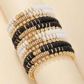 Summer Beach Beaded Bracelets Vinyl Clay Stretch Women 1Y MOQ100 - Ningbo Gusta Stationery Co., Ltd. - China