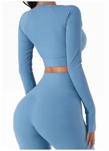 Quick-Dry Sports Fitness Wear Long Sleeve Yoga Wear Suit Women Sports Wear - Market Union Co. Ltd. - China