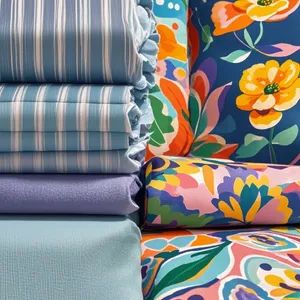 Textile and Textile Factory Printed Fabric Striped Pattern Floral Custom Design Polyester Fabric Tablecloth Four-Piece Sheet Set Home Textile Fabric - Huzhou Long Yu Home Textiles Co., Ltd. - China