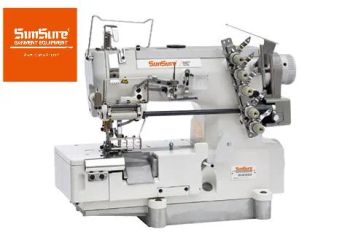 Stretch Sewing Machine for Straight Lace Lacing (with knives) Ss-500-05CB/D - Taizhou City Sunsure Import & Export Co., Ltd. - China