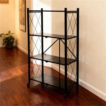 Removable Multifunctional Storage Rack Trolley Rolling Cart Kitchen Storage Holders Folding Rack Shelf with Wheels - Hebei Booming Furnishings Co., Ltd - China