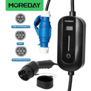Bc Type 2 Car EV Charging Point Level 2 Smart Portable Electric Vehicle Charger with 3pins Cee Schuko NEMA Plug - Mindian Electric Co., Ltd. - China