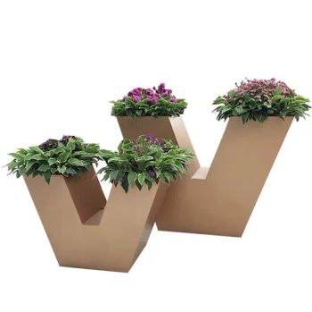 Words Shape Metal Tall Cute Pots Vase Home Decor Stainless Steel Luxury Flower Planters - Zhengzhou Neachy Furniture Co., Ltd - China