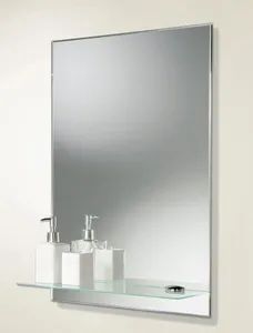 Frameless Bathroom Wall Mirror with Mounting Clips Finish Silver Trademark OEM Folded Unfolded Sides Single Sided HS Code - Sinoy Mirror Inc. - China