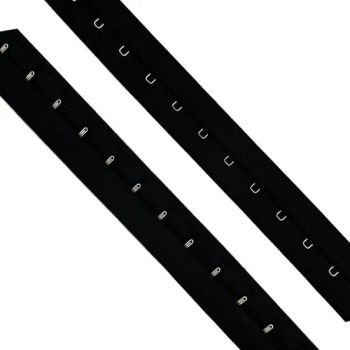 1 Row Black Wholesale Nylon Bra Hook and Eye Tape Closure Underwear Accessories Fabric of The Bottom Nylon Product Type Bra Buckle - Foshan Shiyi Lingerie Accessories Factory - China