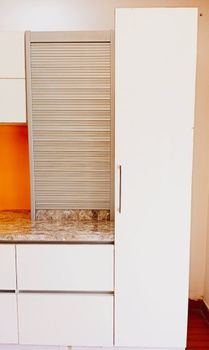 Modular Kitchen & Wardrobe Modern Tall Unit And Rolling Shutter, Work Provided: Wood Work & Furniture - Royal Homes Art Interior - India