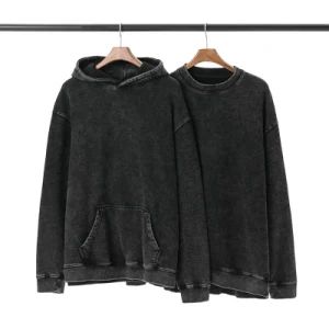 Wholesale Price Denim Oversize Custom Logo Plain Hoodies & Sweatshirts for Men - Xiamen Crownway Apparel Co., Ltd. - China