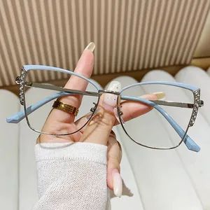 Custom Logo 2025 Anti Blue Metal Cat Eye Myopia Glasses Ladies Photochromic Optical Blue Glass Lens Eyewear Frame Optical Frames - Dongguan Miao Xin Craft Co., Ltd. - China