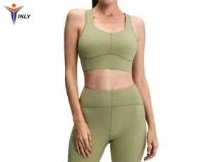 Wholesale Womens Sexy Custom Logo Fitness Vest Plain Color Sports Underwear Bras Yoga Wear Training Jogging Sports Bra - Guangzhou Inly Sporting Goods Co., Ltd. - China