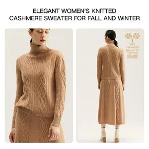 Warm Knitted Dresses Women High Neck Slim Solid Mini Dresses Fashion Ladies Basic Long Sleeve Winter Autumn Warm Dresses - Wfs Cashmere Industry Co., Ltd - China