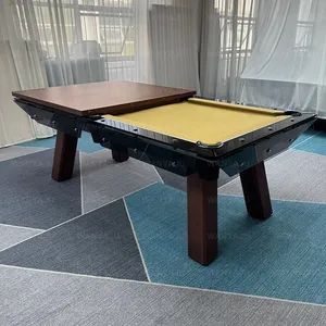 Dining Black Tempered Glass Billiard Tables Modern Pool Table with Walnut Legs - Jiangxi Wanyaju Wood Industry Co., Ltd. - China