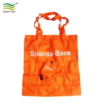 Promotional Custom Reusable Foldable Shopper Bags Color Blue Fixture Pol Origin China Hardness Soft Usage Shopping Logo Custom - Xiamen Novelty Flag Co., Ltd. - China