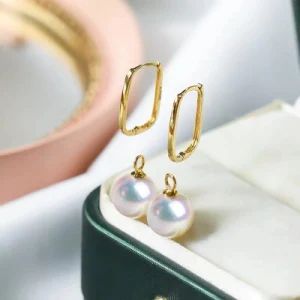 Semi-Finished Jewelry 18K Gold Pearl Stud Earrings Accessories Jewelry Women Popular Pearl Earrings Accessories - Wuzhou Changzhou Fengzuan Jewelry Shop - China