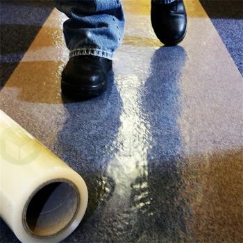 PE Surface Protective Film Clear Plastic Carpet Protection Origin China Hardness Soft Trademark sanrun Self Adhesive - Wuxi Sanrun Business Management Co., Ltd. - China