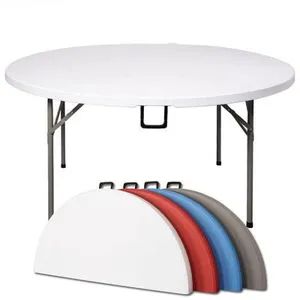 Modern HDPE Plastic Folding Tables Chairs with Portable Steel Frame Outdoor Furniture for Party Events Hotels Catering Dining - Market Union Co. Ltd. - China