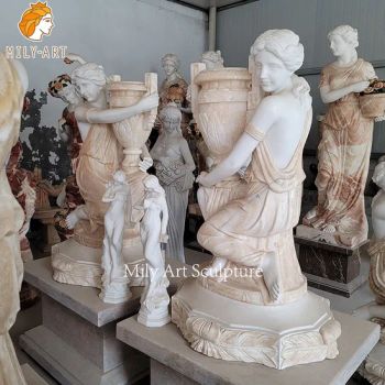 Detailed Carving Large Outdoor Marble Figure Planters for Sale - Zhengzhou Millie Arts & Crafts Co., Ltd. - China