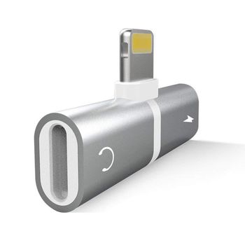 2 In 1 Dual Metal Splitter Adapter Audio For IPhone Device Brand Sparkle Used In iOS Device Material Metal Case Aux Compatibility 3.5mm - Sparkle Enterprise - India
