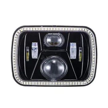 DOT White DRL Amber Turn Signal 5X7 7X6 LED Headlight Hi Lo Rectangle Sealed Beam Truck LED Headlight for Jeep Cherokee Xj Yj Mj - Shenzhen Gluheit Technology - China