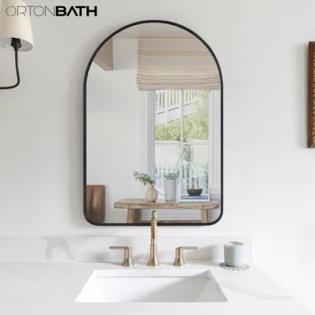 Ortonbath Black Arched Bathroom Mirror Wall Mirror for Bathroom Metal Frame Vanity Mirror Dresser Mirror Arch Decorative Mirrors for Living Room Bedroom - Hangzhou Orton Bathroom Co., Ltd. - China