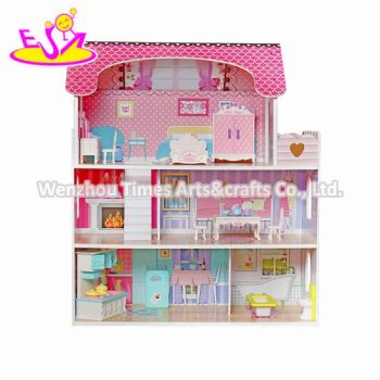 Update Design Lights & Sounds Wooden Dollhouse Toy with Plastic Dollhouse Furniture W06A380h - WENZHOU TIMES ARTS&CRAFTS CO., LTD. - China