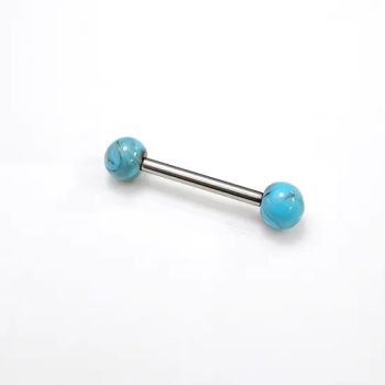 ASTM F136 Titanium Piercing Jewelry Acrylic Blue Nipple Tongue Stud Barbell Labret Piercing - Dongguan Jiang Titanium Jewelry Co., LTD - China