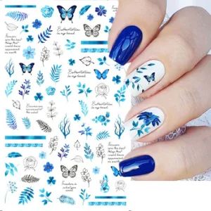 High Quality Blue Nail Art Professional DIY 3D Nail Accessories Set Metal Nail Stickers - Good Seller Co., Ltd. - China