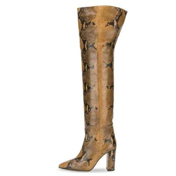 Snake Print Over Knee Boots Winter Shoes Women Thigh High Boots - Sichuan Jinyou Shoes Co., Ltd. - China