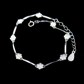 Personalise Flower Shaped Sterling Silver Cubic Zirconia Bracelet for Ladies Wedding Gifts - Shenzhen Chenqi Limited - China