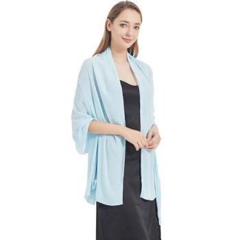 High Quality Light Blue Summer Chiffon Poncho Wraps and Shawls - Jiangxi Iwell Industrial Limited - China
