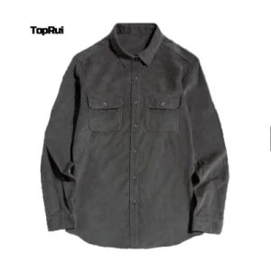 Classic Forest Green Color Plain One Pocket Corduroy Material Custom Logo Mens Shirts - Yancheng City Zhou Chi Imp. & Exp. Co. Ltd. - China