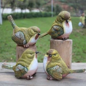Garden Decor Outdoor Artificial Bird Resin Bird 4 Pieces Statues - Quanzhou Hogao Arts and Crafts Co., Ltd. - China