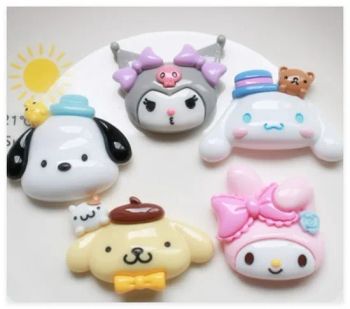 Wholesale Kawaii Cartoon Characters Flatback Resin Charm Head Butt Flat Back Resin Beads Charm for DIY Hair Decor Accessories - Guangzhou Dikina Crafts Co., Ltd - China