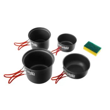 Camping Cookware Mess Kit Hiking Cooking Bowl Non Stick Pot Pans Cookware Sets - Ningbo Chanceca Import & Export Co., Ltd. - China