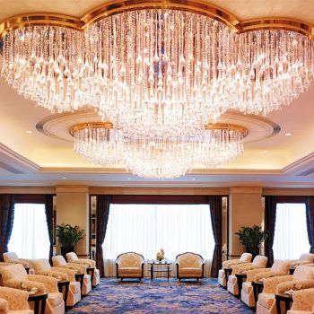 Project Lighting Engineering Lighting Big Hotel Crystal Chandelier Hotel Lobby Crystal Chandelier Lamp - Anhui Baoyang Lighting Technology Co., Ltd. - China