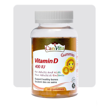 Canvita Vitamin D Halal & Vegan Gummy (400IU), Made in Canada, sugar free, 60/bottle from Canvita Canvita Vitamin D Halal & Vegan Gummy (400IU), Made in Canada, sugar free, 60/bottle - Canvita - Canada