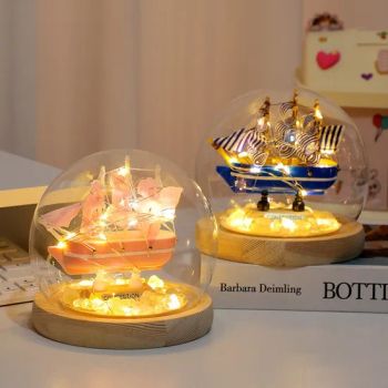 Sailboat Handmade DIY Night Light Creative Desktop Gift Table Lamp - KONG SENG LTD - China