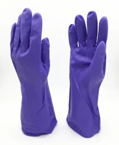 Purple Latex Kitchen Glove with Embossed Palm Household Glove Work Glove - Beihai Kingsky Enterprise Co., Ltd. - China
