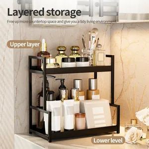 Home and Bathroom Storage Rack Steel Countertop with Spice Oil Salt Sauce Vinegar Sorter Kitchen Cosmetic Organizer - Hangzhou Dehong Trading Co., Ltd - China