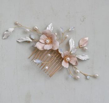 Pearl Hair Comb. Bridal Wedding Enamel Flower Hair Comb Hair Accessories - Yiwu Ba Yuan Jewelry Co., Ltd. - China