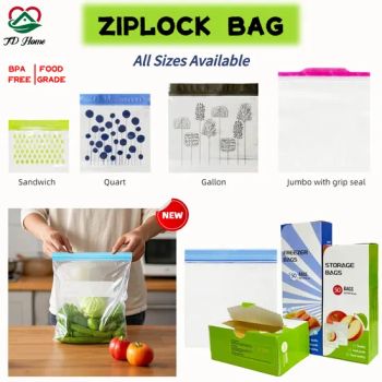PE Food Grade Color Plastic Packaging Freezer Storage Zipper Bag Grip Seal Sandwich Self Sealing Seal Top Zipplock Bags for Fruit Snack Vegetable Candy Meat - Qingdao Tongda Home Products Co.,Ltd - China