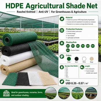 HDPE Raschel Knitted Agricultural Shade Net - Aria Greenhouse Co - Oman