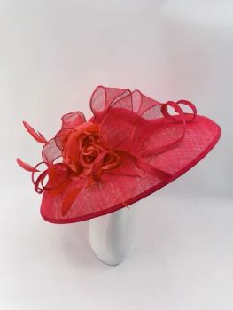 Red Fashion Sinamay Church Hat Party Wedding Church Bridal Headwear Fascinator - 5.0/5 - China