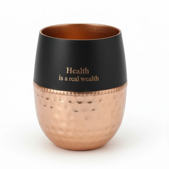 Hammered Copper Glass for Drinking Water (200ml) Size Small Shape Round Capacity 200 ml Design Hammered Finish Type - B L R Engineering - India
