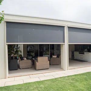 Durable Waterproof Windproof Anti UV Garden Roller Shades Outdoor Zip Screen Blind - Hangzhou Gold-Bronco Intelligent Technology Co., Ltd. - China